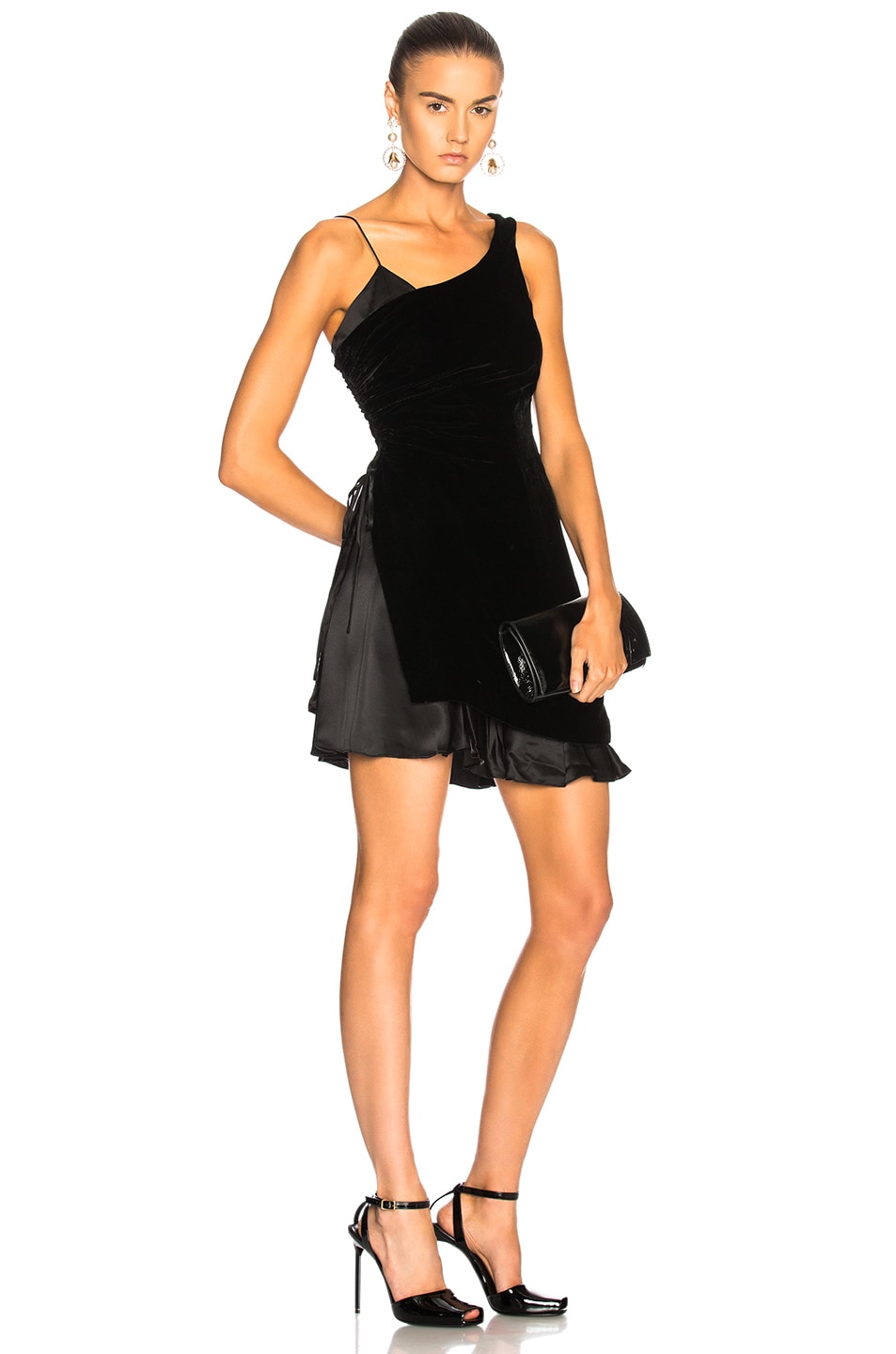 Image 1 of Cinq a Sept Penn Dress in Black Velvet