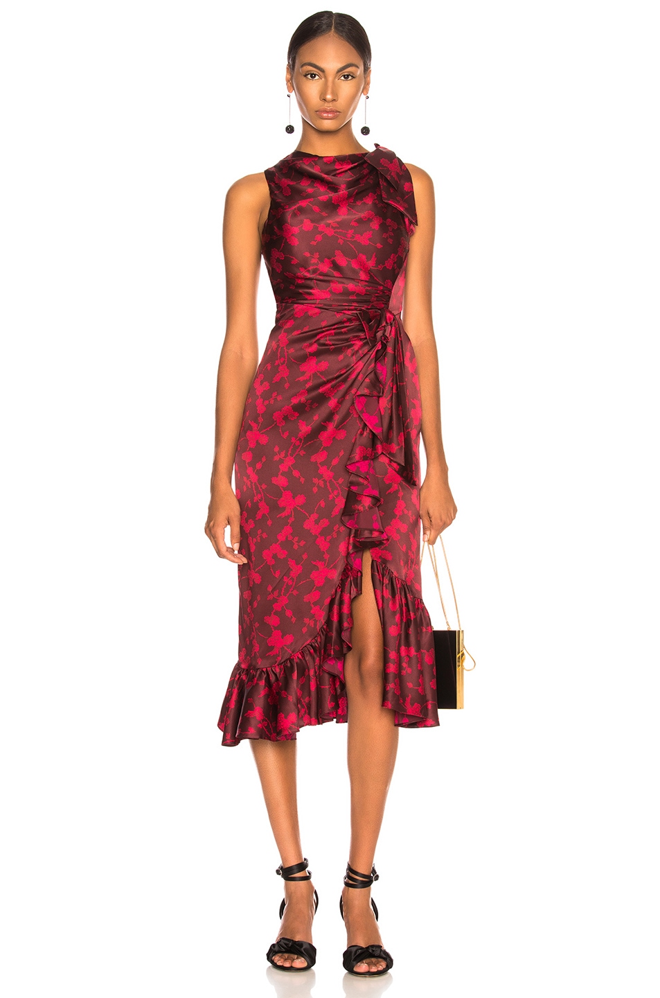 Image 1 of Cinq a Sept Nanon Dress in Rhubarb Camilla Red