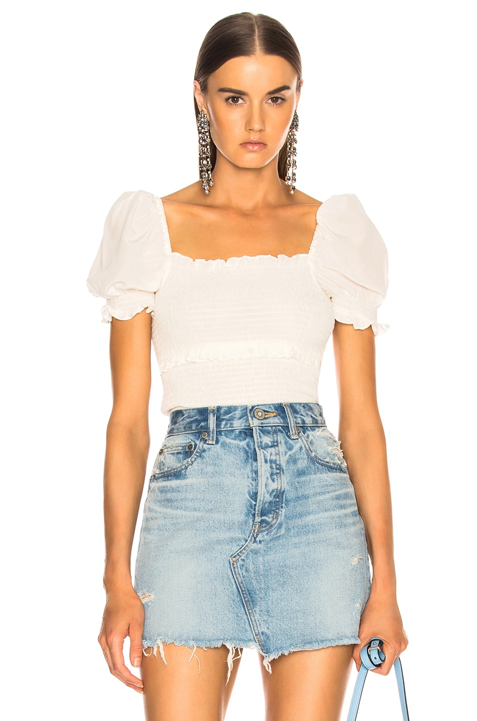 Image 1 of Cinq a Sept Short Sleeve Ellis Top in Ivory