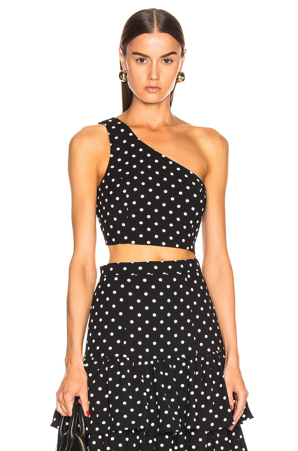 Image 1 of Cinq a Sept Dotted Maayan Top in Black & White