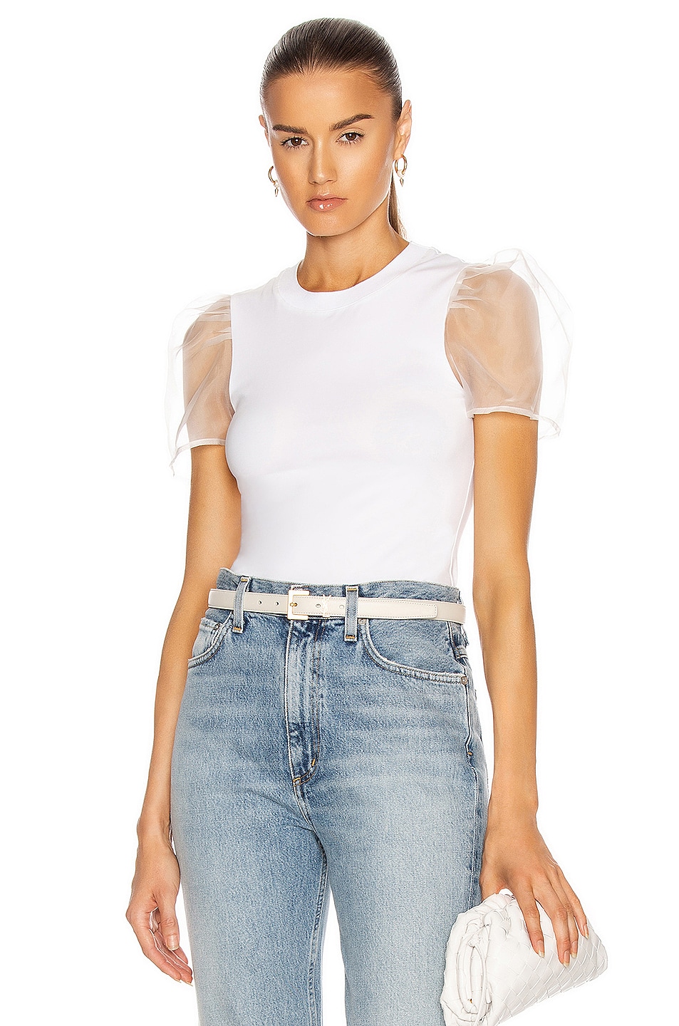 Image 1 of Cinq a Sept Organza Julie Tee in Ivory