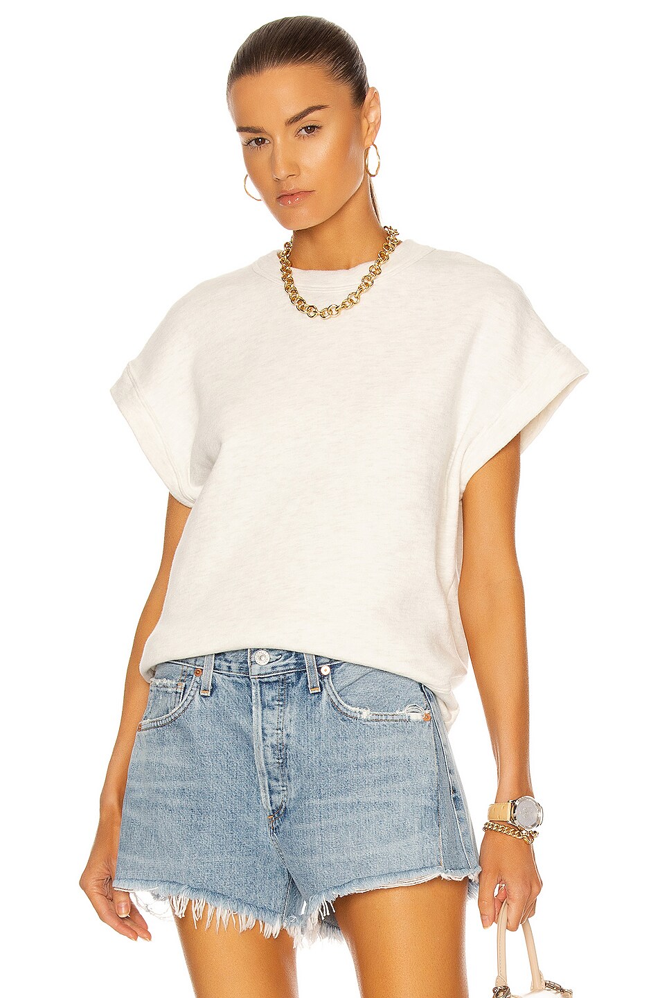 Image 1 of Citizens of Humanity Monique Sleeveless Sweatshirt in Oatmeal