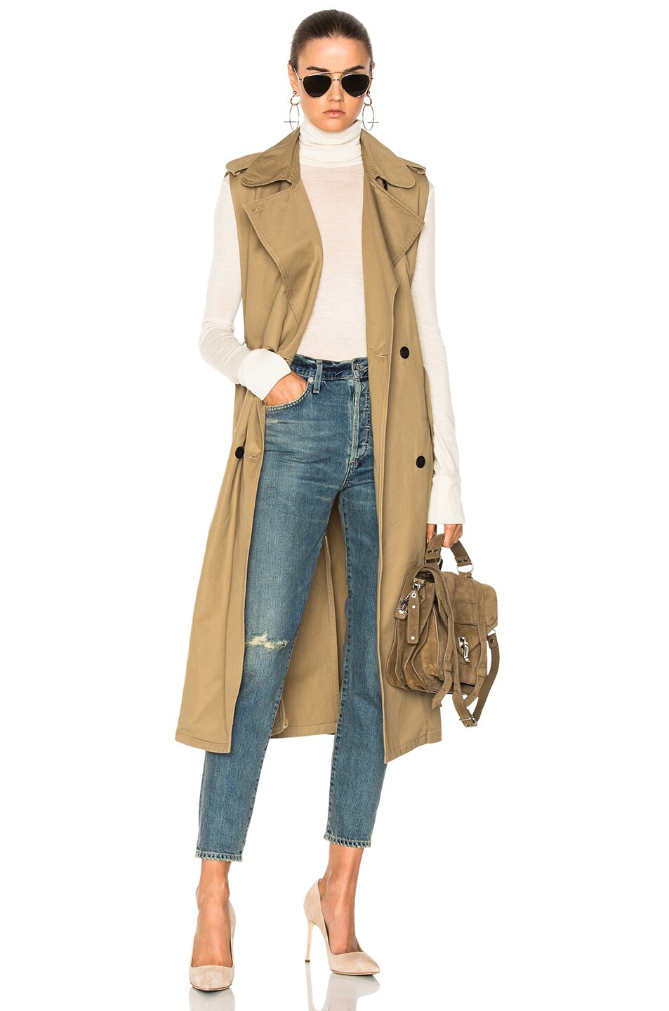 Image 1 of Citizens of Humanity Sleeveless Trench in Beige