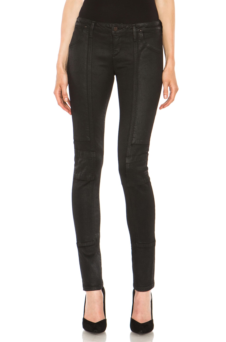 Image 1 of Citizens of Humanity Jeans Logan Moto Pant in Sueded Black
