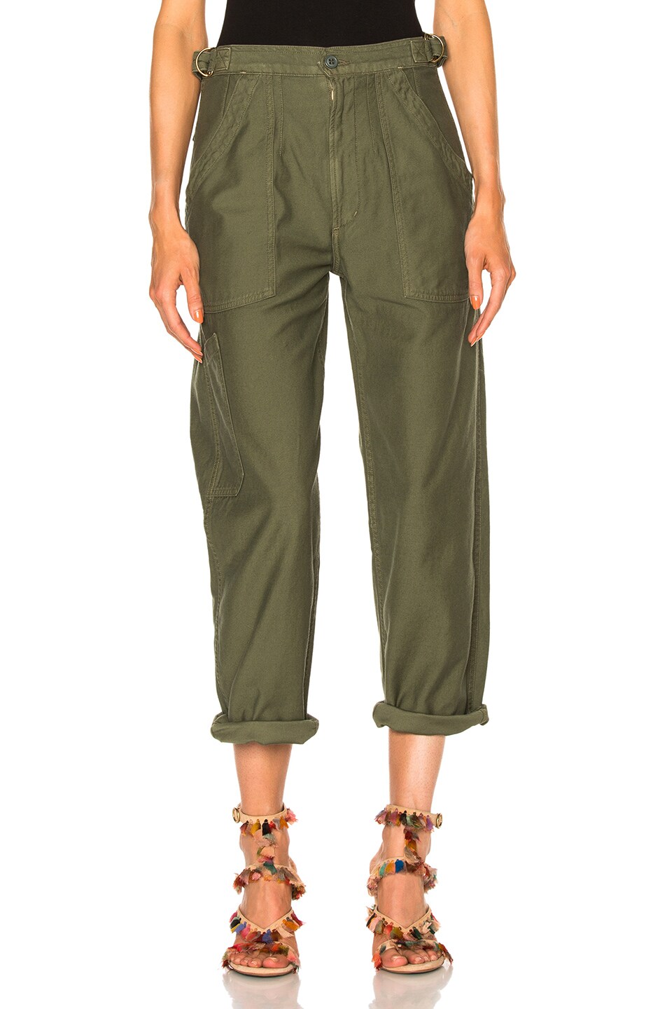 Image 1 of Citizens of Humanity Kendall Wide Leg Pant in Sergeant Green