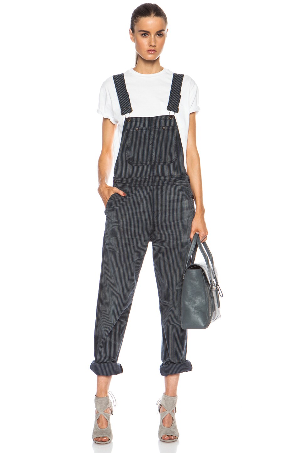 Image 1 of Citizens of Humanity Premium Vintage Quincey Overall in Mineral Stripe