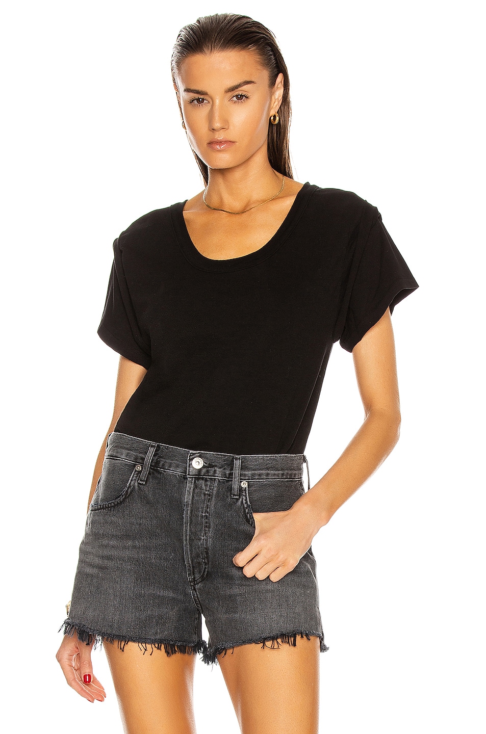 Image 1 of Citizens of Humanity Imani Scoop Neck Tee in Black