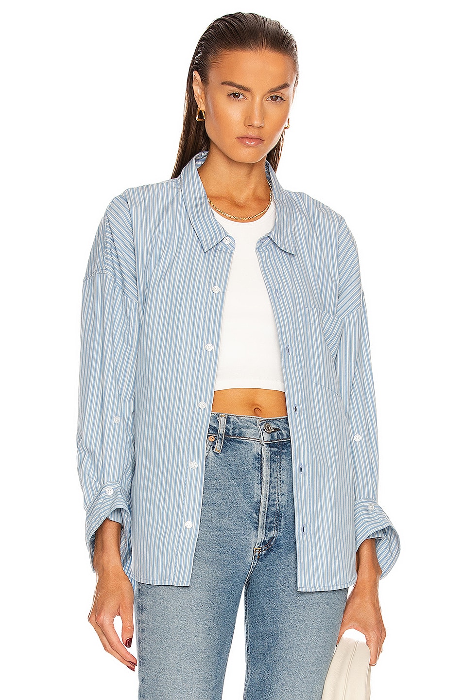Image 1 of Citizens of Humanity Brinkley Oxford Shirt in Hampton Stripe