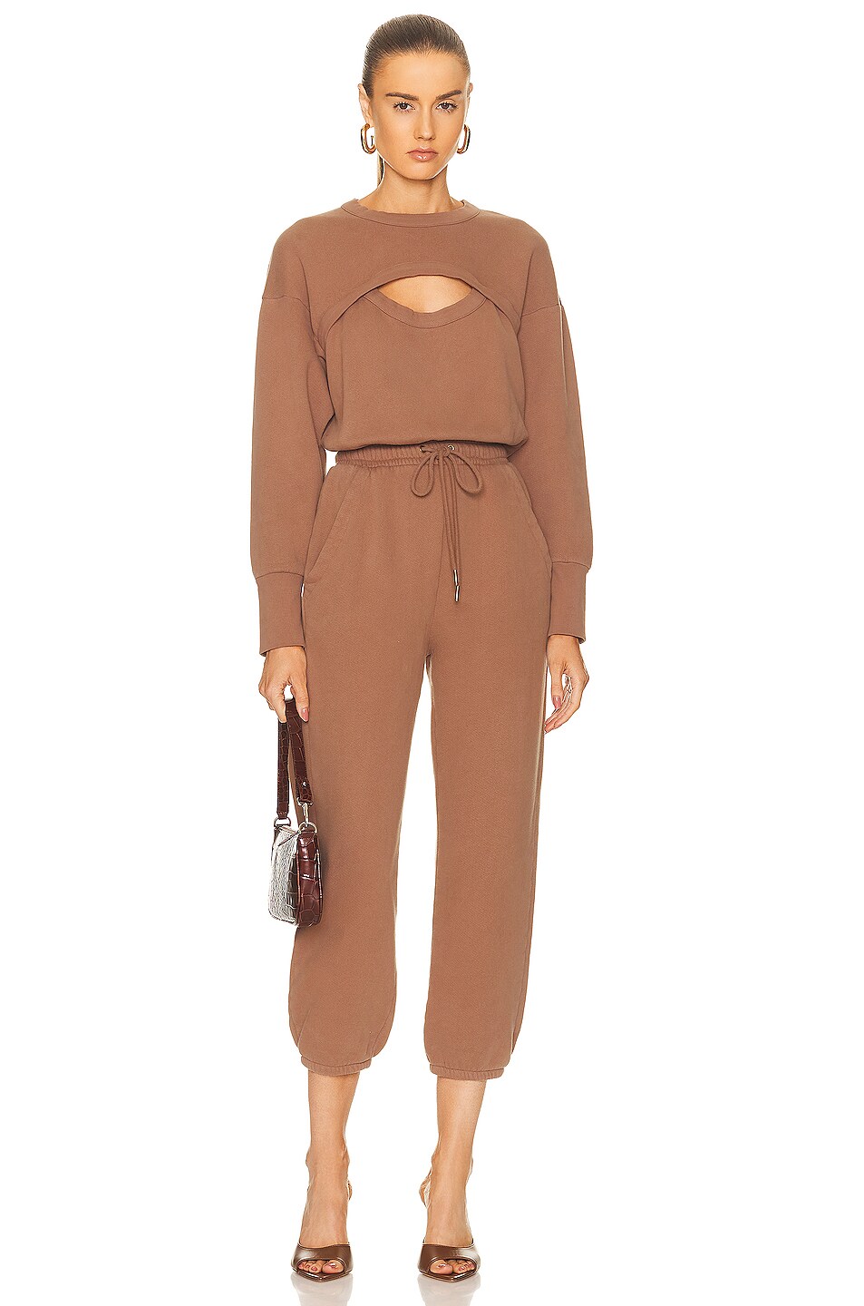 Image 1 of Citizens of Humanity Franki Fleece Jumpsuit in Butterscotch