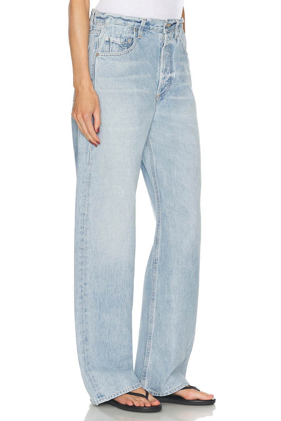 Citizens of Humanity Gwendoline Scrunch Jeans - back view in Light blue