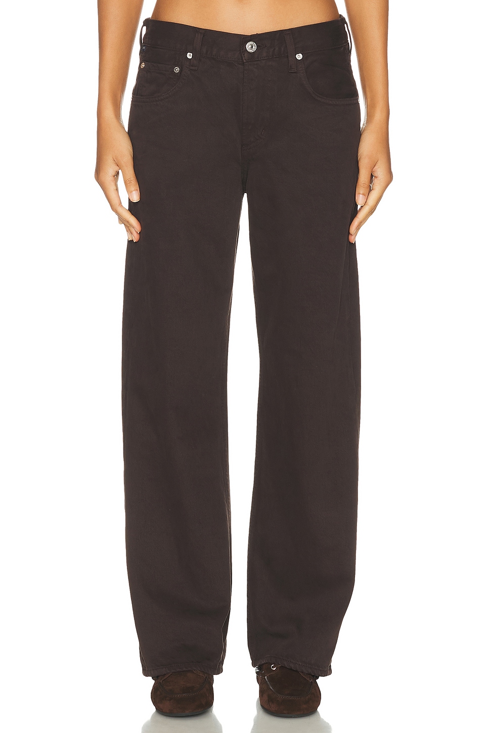 Image 1 of Citizens of Humanity Lindz Low Rise Easy Straight Jeans in Carob
