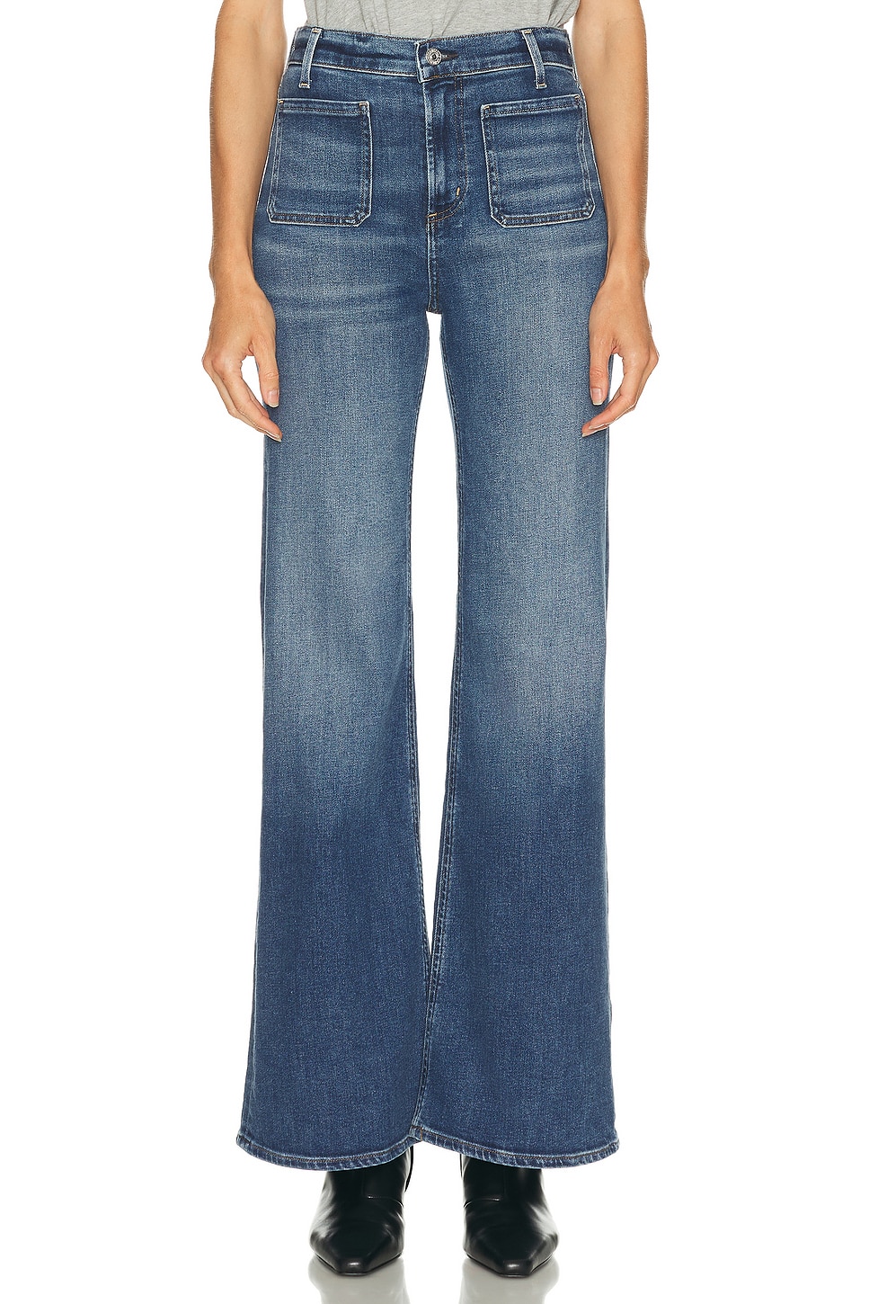 Image 1 of Citizens of Humanity Kimberly Patch Pocket Flare Jeans in Abalone