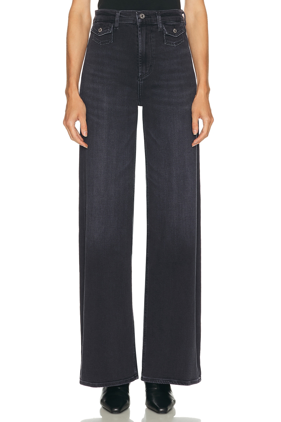 Image 1 of Citizens of Humanity Issy Wide Leg Jeans in Washed Black