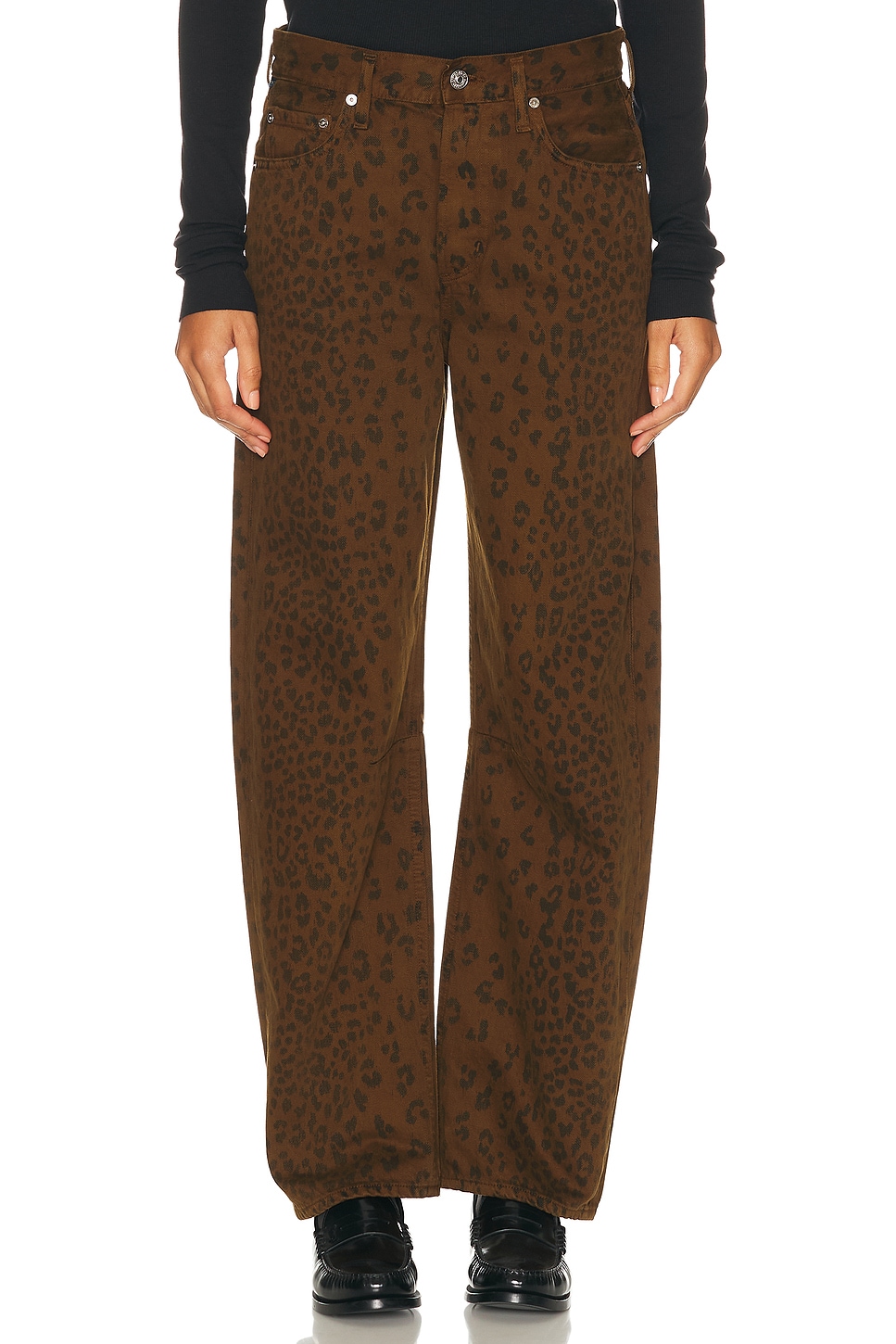 Image 1 of Citizens of Humanity Miro Long Relaxed Jeans in Sepia Cheetah