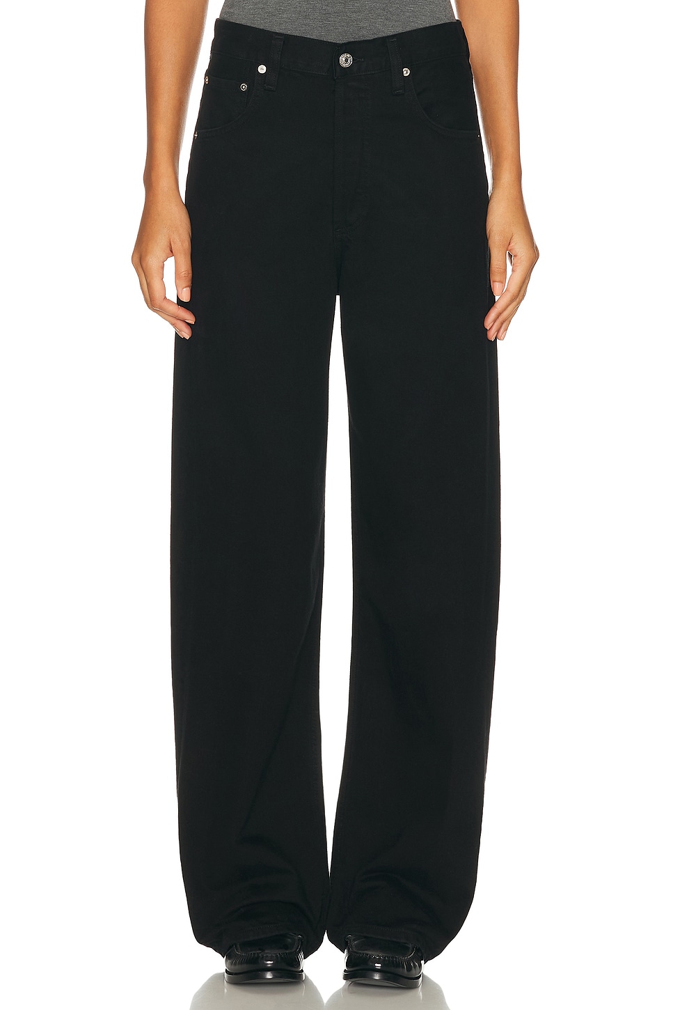 Image 1 of Citizens of Humanity Ayla Baggy Jeans in Solid Black