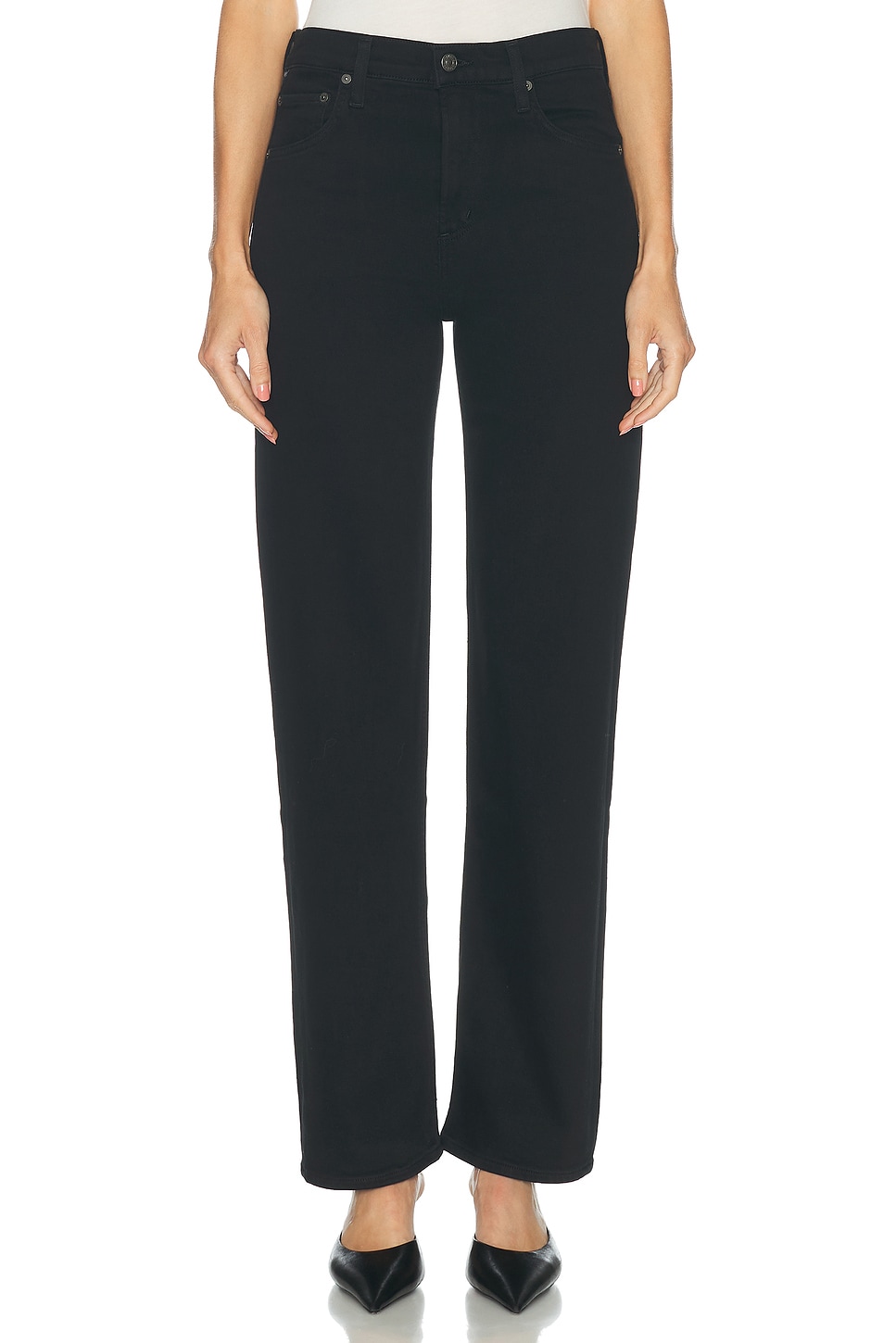 Citizens of Humanity Palma Straight Long Jean in Black