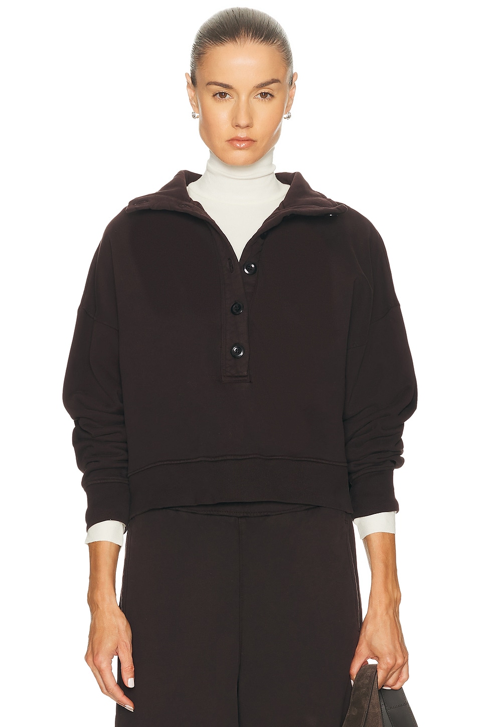 Image 1 of Citizens of Humanity Mirelle Funnel Neck Pullover in Chocolate