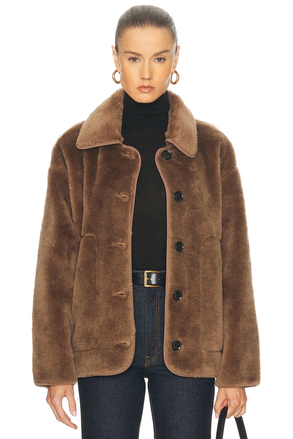 Image 1 of Citizens of Humanity Astrid Sherpa Jacket in Warm Tan