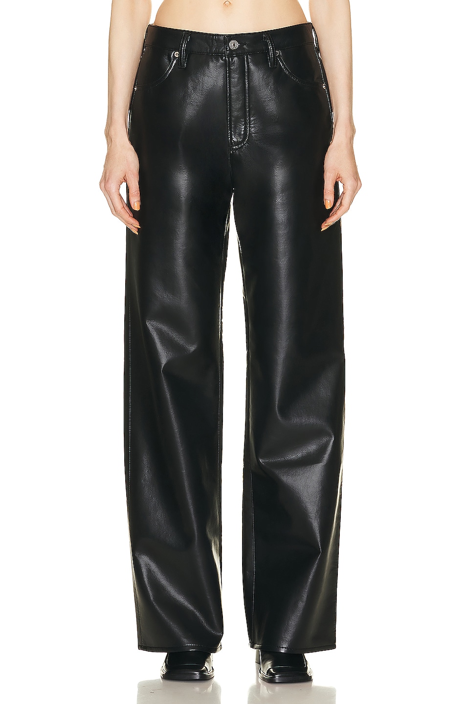 Citizens of Humanity Leather Annina Trouser in Black | FWRD