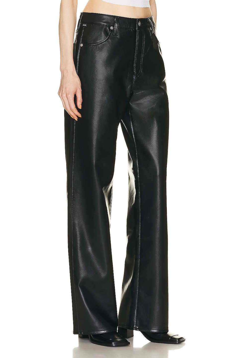 Citizens of Humanity Leather Annina Trouser in Black | FWRD