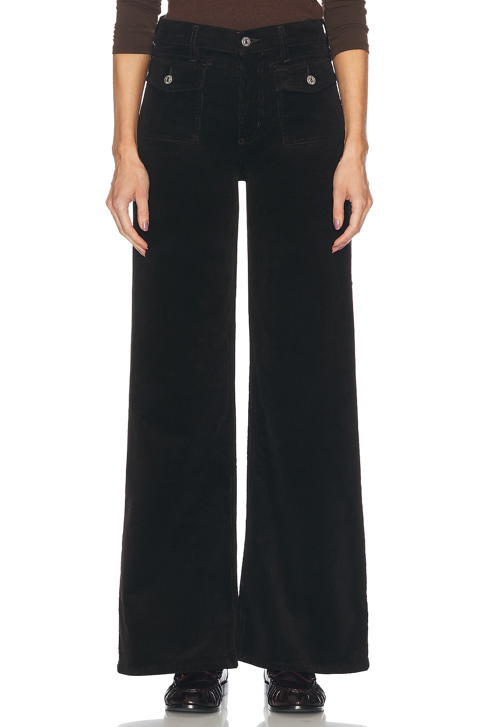 Shop Citizens Of Humanity Raven Patch Pocket Wide Leg Pant In Clove