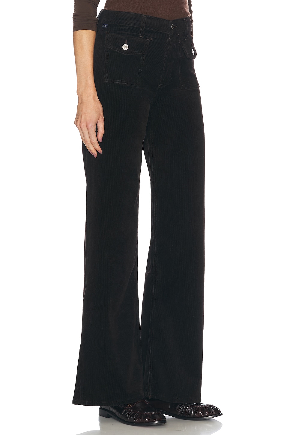 Shop Citizens Of Humanity Raven Patch Pocket Wide Leg Pant In Clove