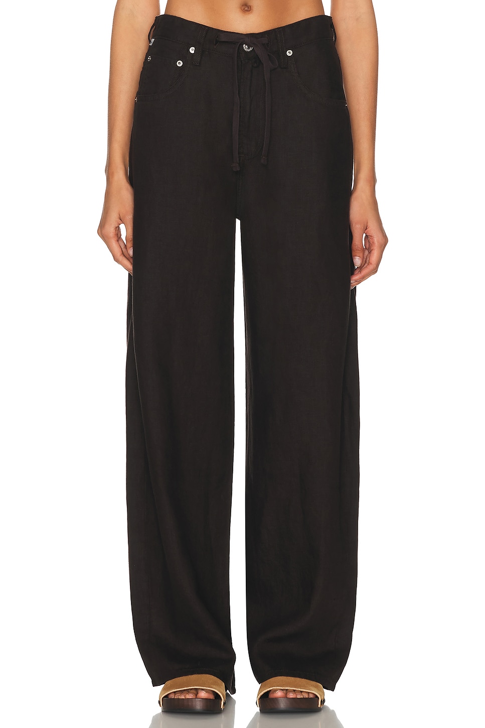 Image 1 of Citizens of Humanity Brynn Drawstring Trouser in Chocolate