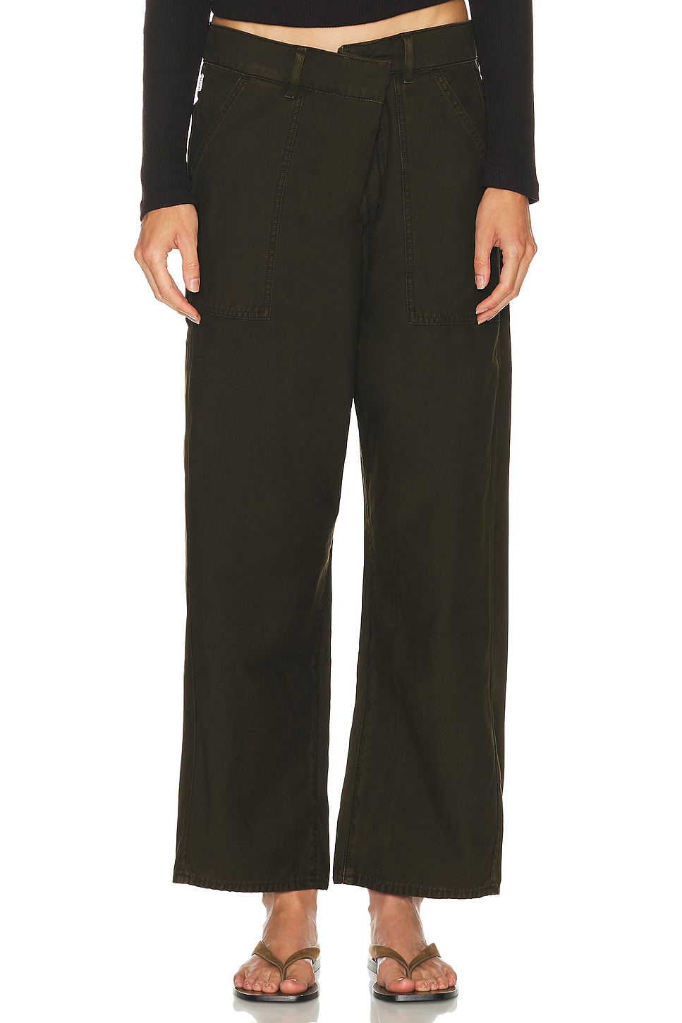 Image 1 of Citizens of Humanity Ines Crop Utility Trouser in Moss