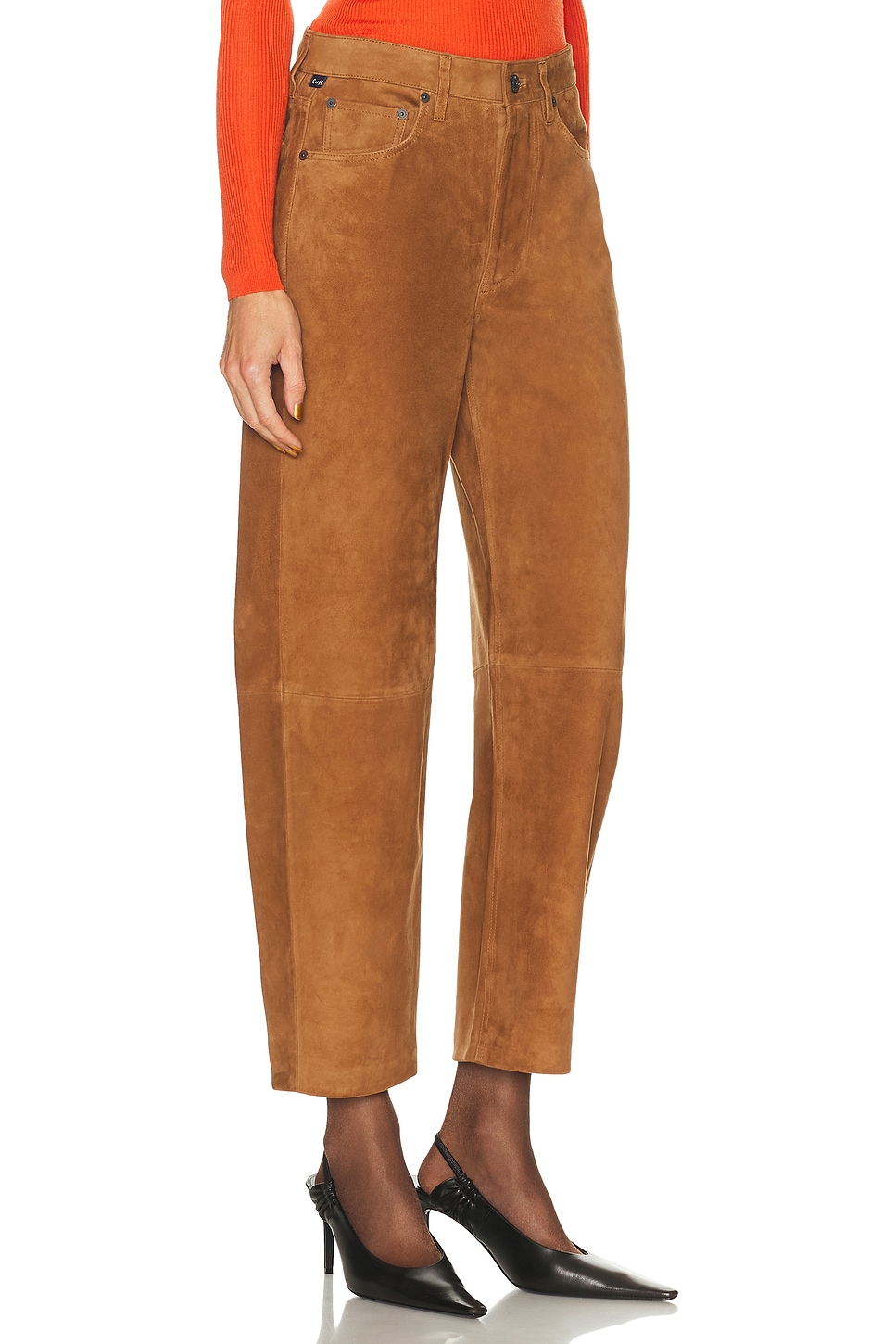 Citizen Of Humanity Miro Low-rise Suede Straight-leg Pants In Brown