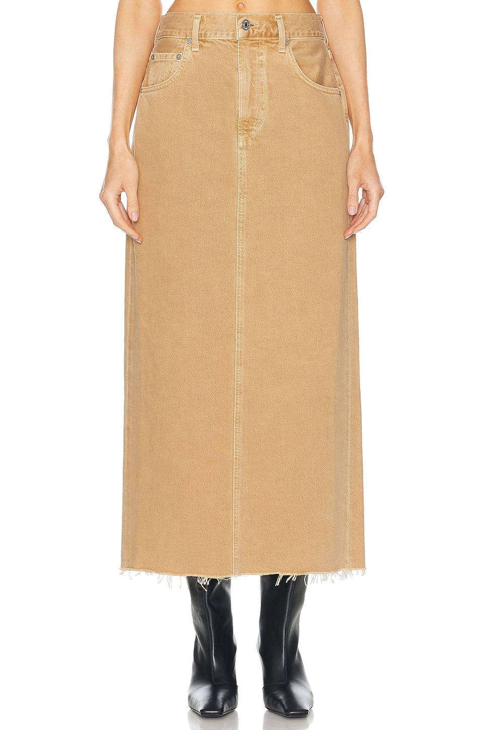 Verona Column Skirt in Brown