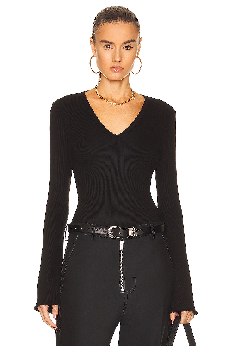 Image 1 of Citizens of Humanity Anni V Neck Top in Black