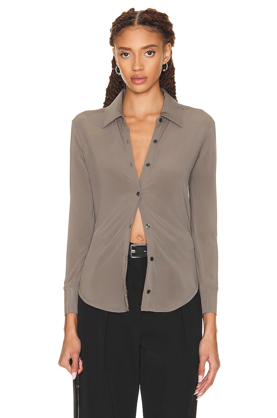 Image 1 of Citizens of Humanity Dalhia Mesh Button Down Shirt in Falcon