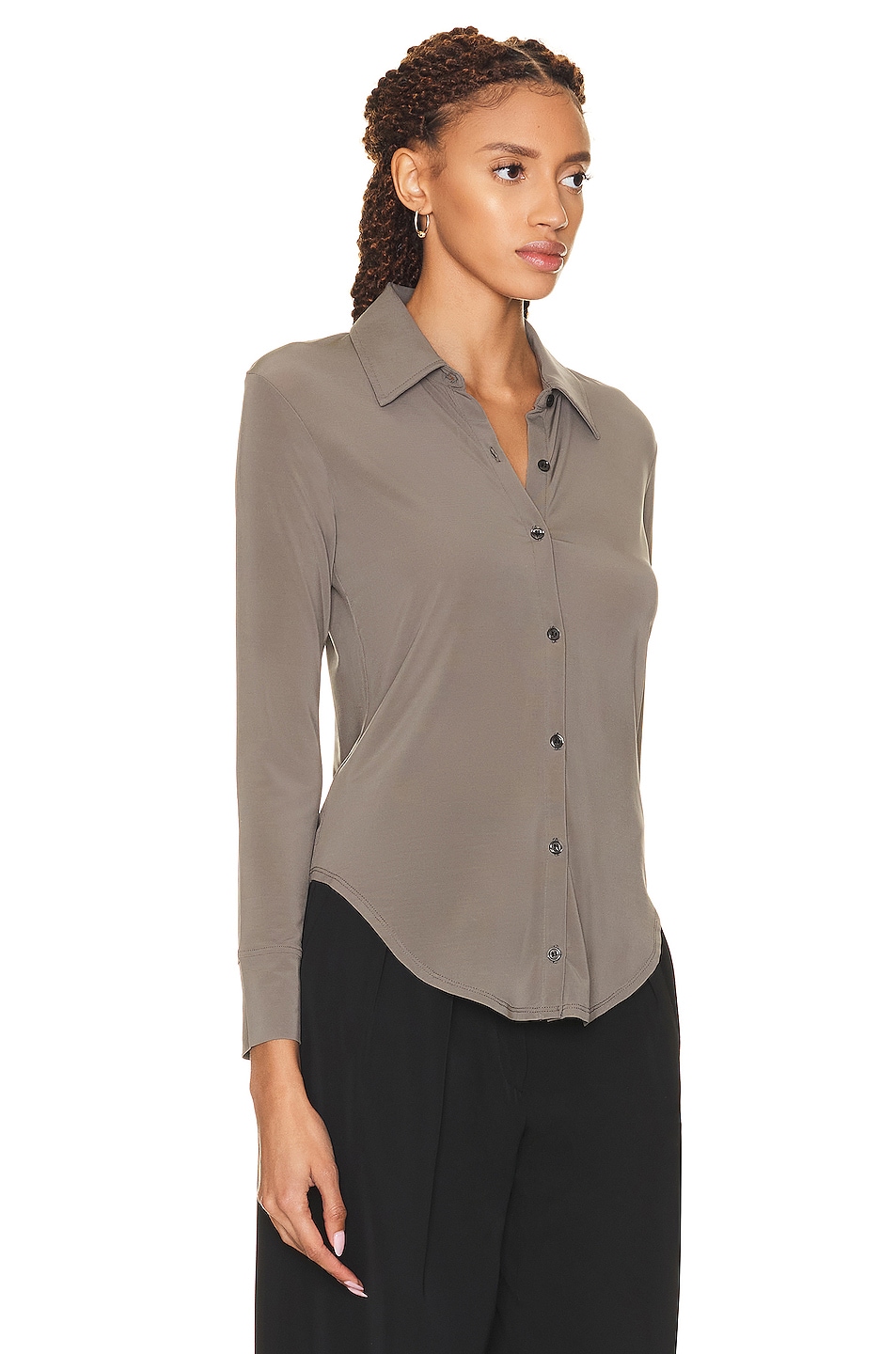 Citizens of Humanity Dalhia Mesh Button Down Shirt in Falcon | FWRD