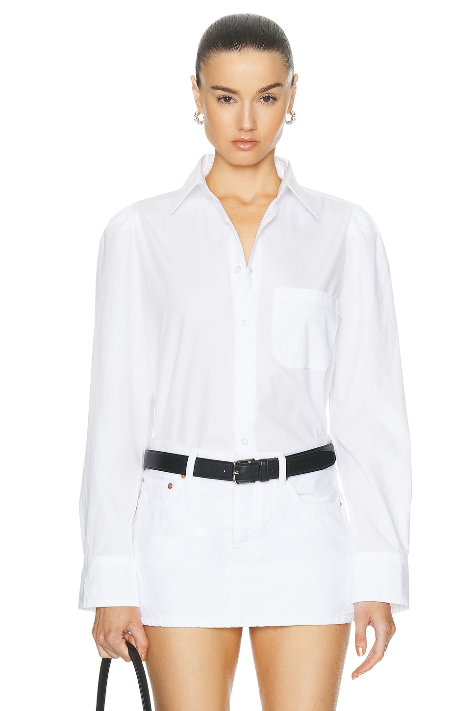 Image 1 of Citizens of Humanity Nia Crop Shirt in Optic White