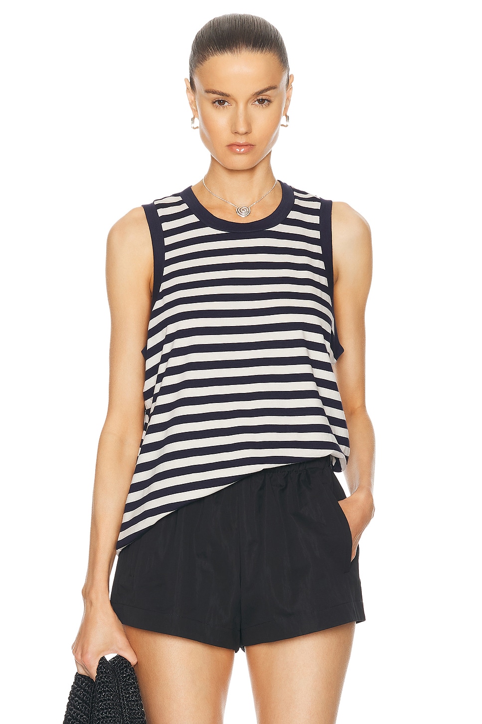 Image 1 of Citizens of Humanity Jessie Modern Muscle Tee in Eclipse Stripe