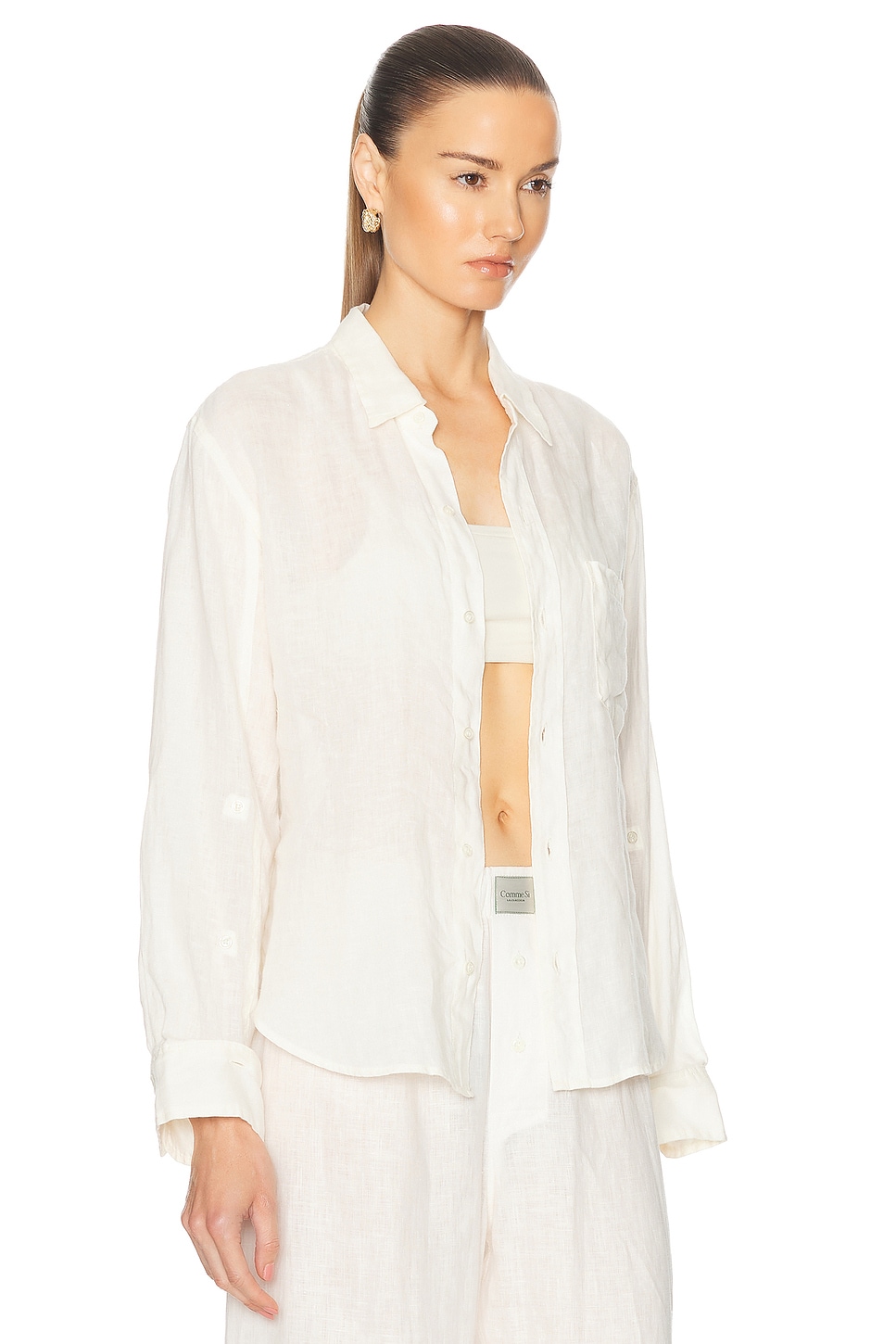 Shop Citizens Of Humanity Kayla Shrunken Shirt In Vanilla