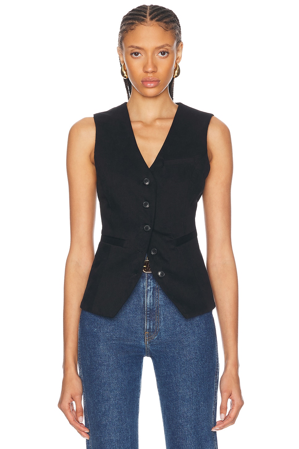 Shop Citizens Of Humanity Jasmin Long Vest In Black