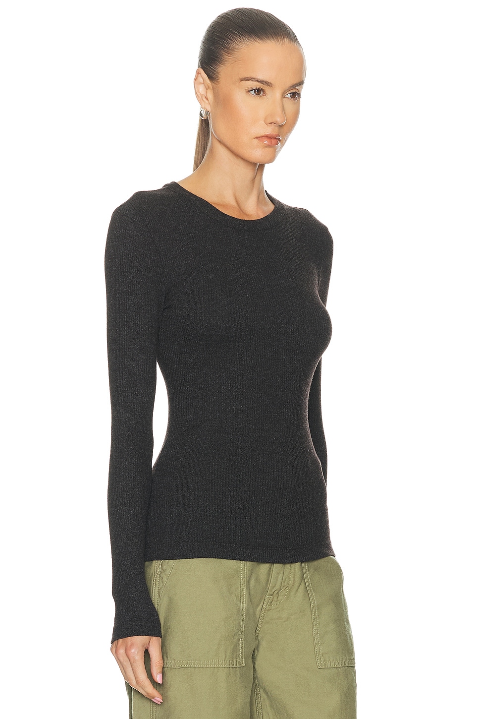 Citizen Of Humanity Ribbed Bina Crew-neck Top In Brown