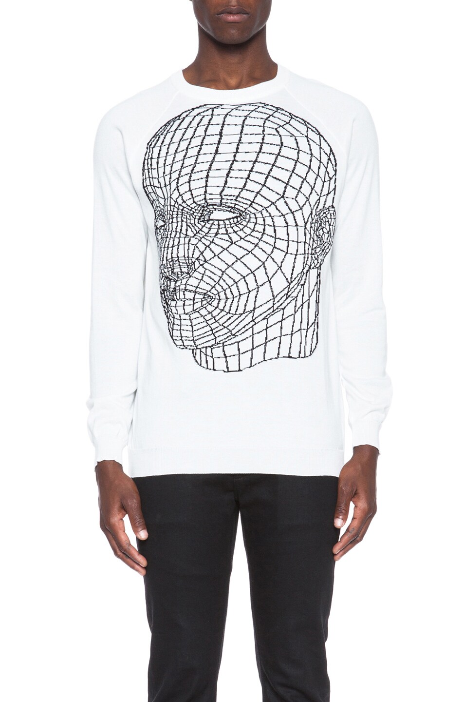 Image 1 of Christopher Kane Knit Intarsia Head Jumper in White