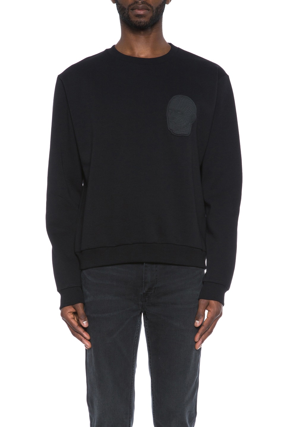 Image 1 of Christopher Kane Rubber Patch Cotton-Blend Sweatshirt in Black