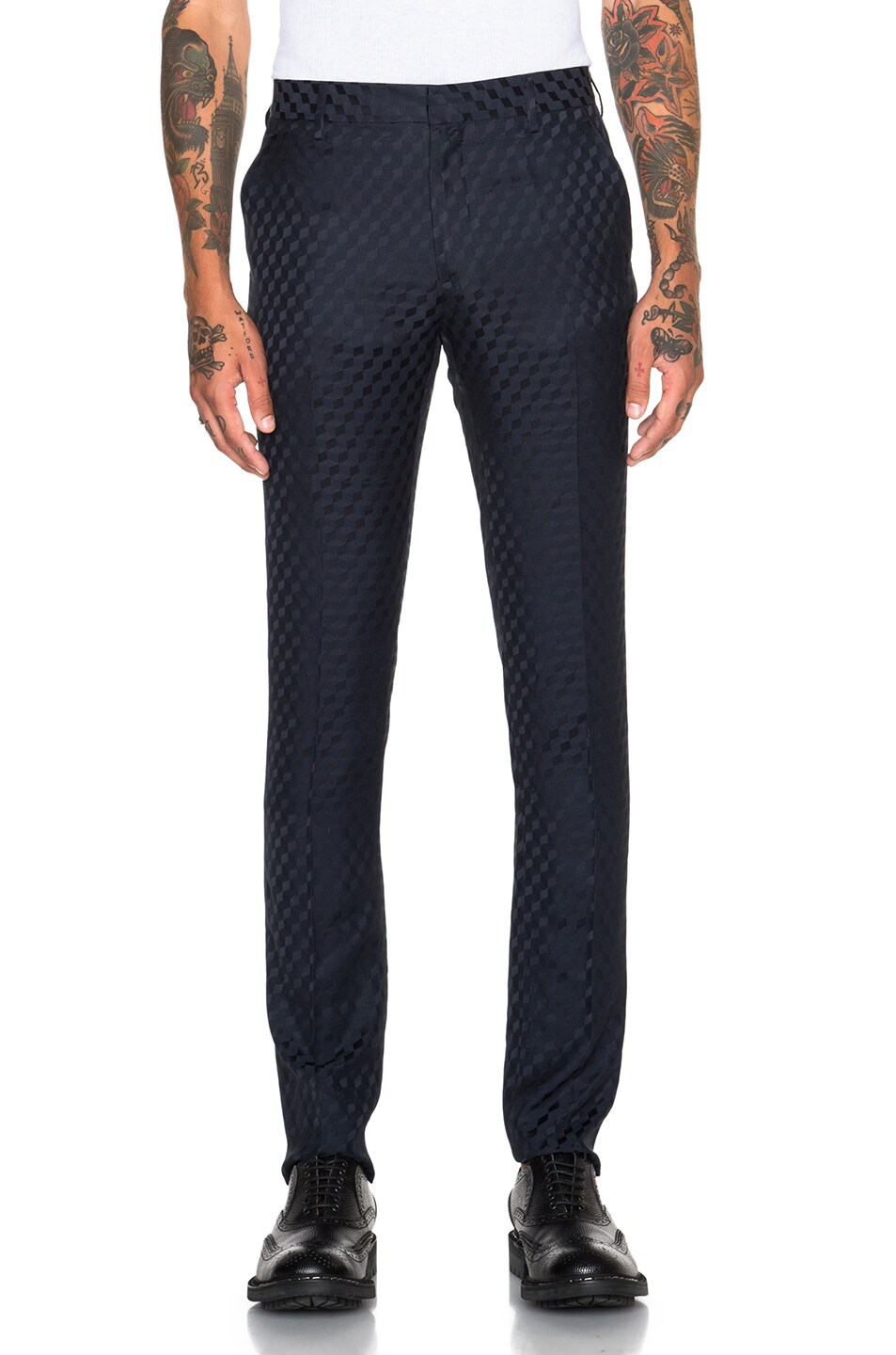 Image 1 of Christopher Kane Classic Tailored Small Cube Trousers in Navy