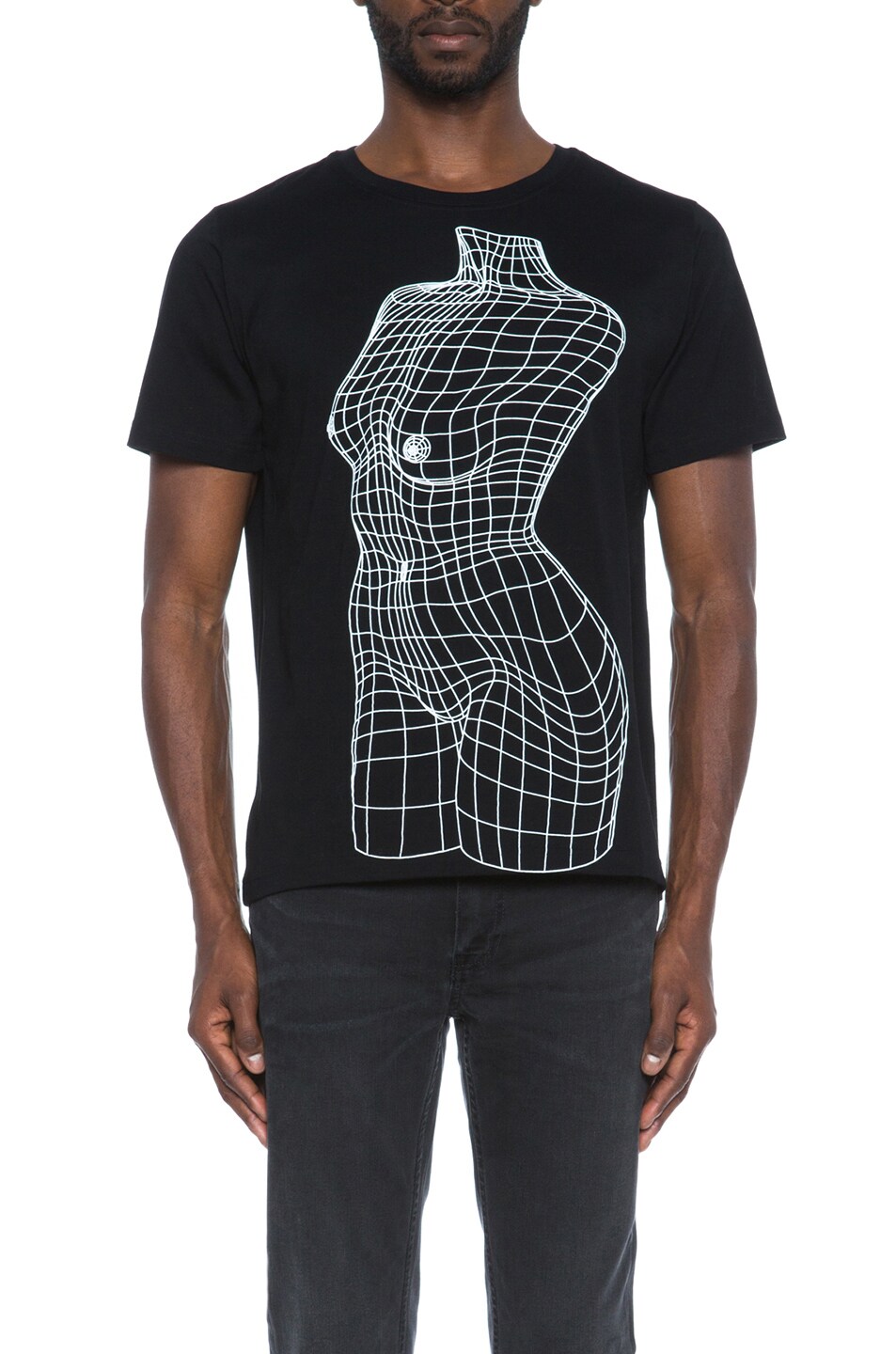Image 1 of Christopher Kane Female Nude Cotton Tee in Black