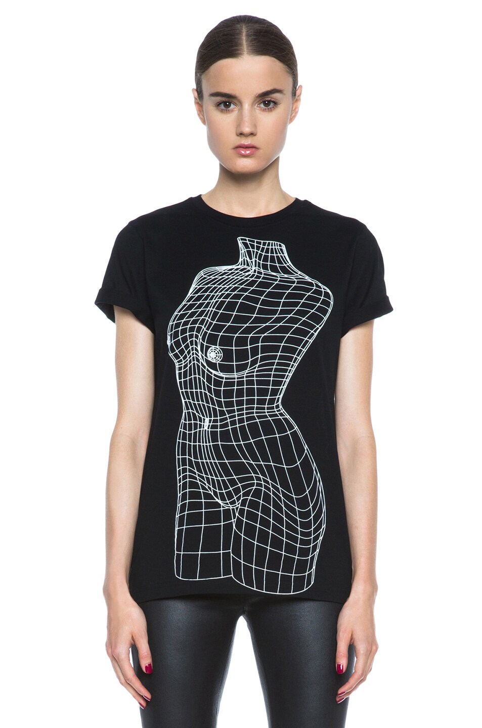 Image 1 of Christopher Kane Female Nude Cotton Tee in Black