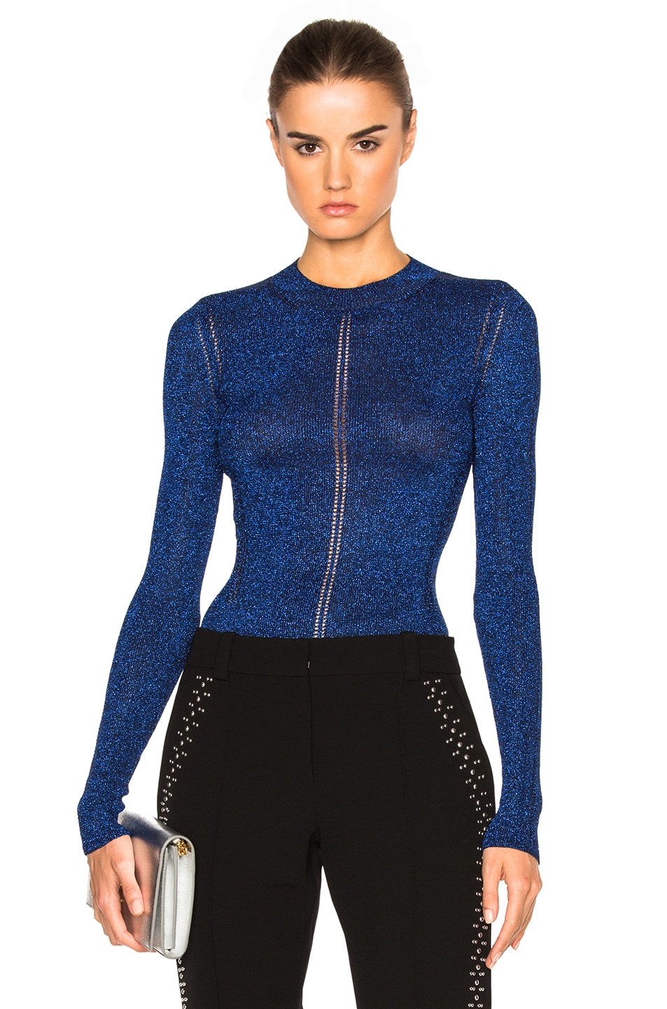 Image 1 of Christopher Kane Lurex Knit Top in Blue