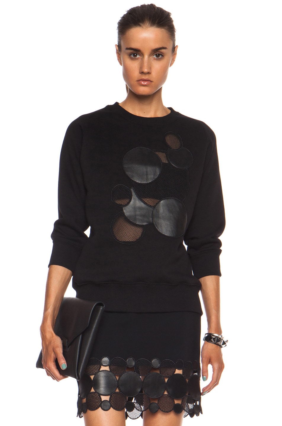 Christopher Kane Molecule Motif Cotton-Blend Sweatshirt in Black | FWRD