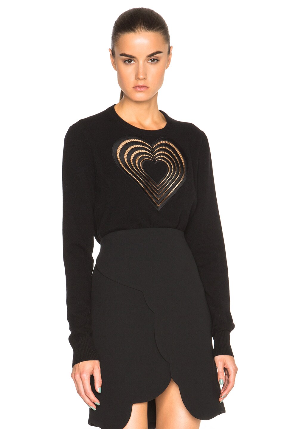 Image 1 of Christopher Kane Heart Sweater in Black