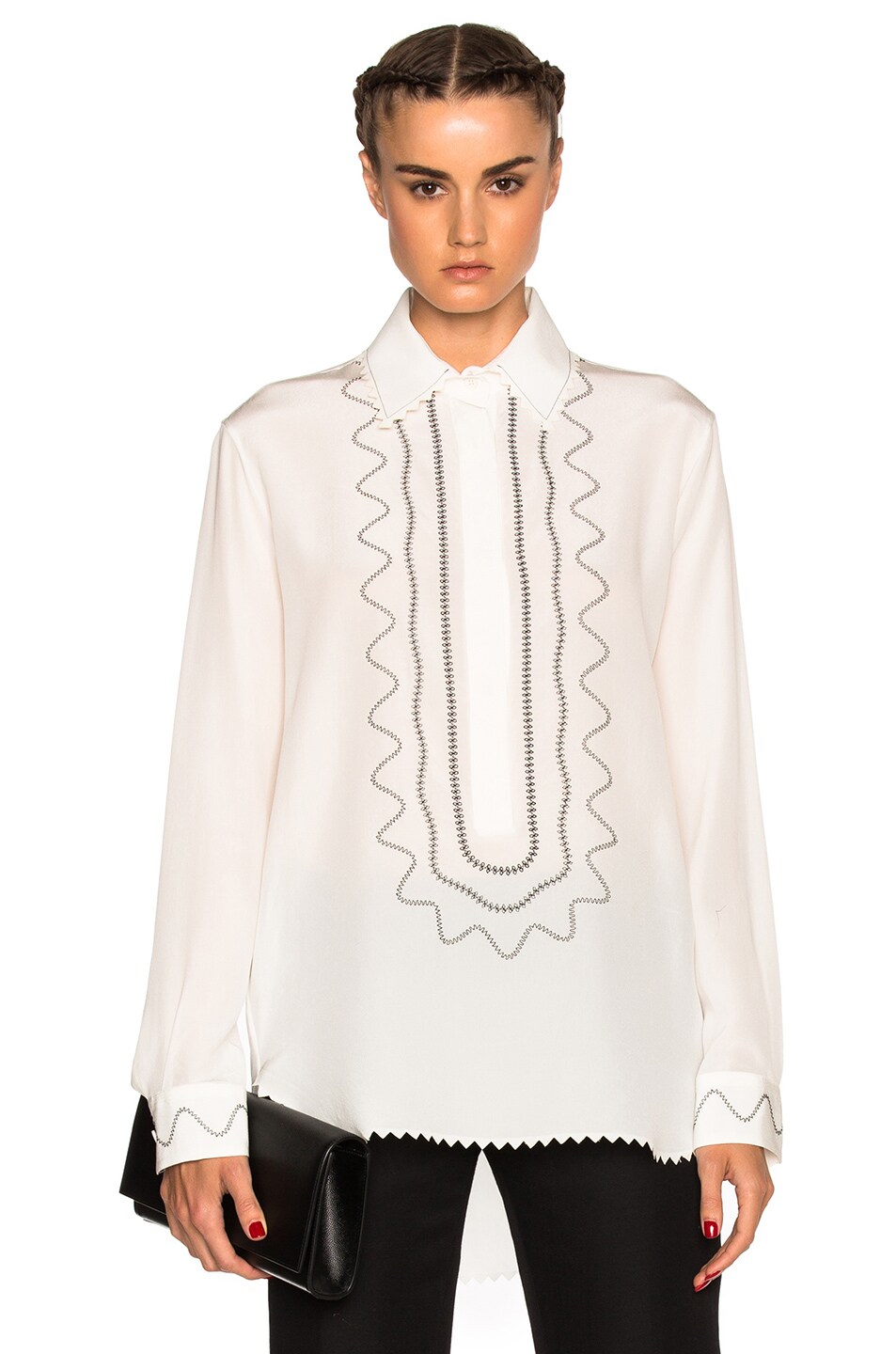 Image 1 of Christopher Kane Embroidery Top in Cream