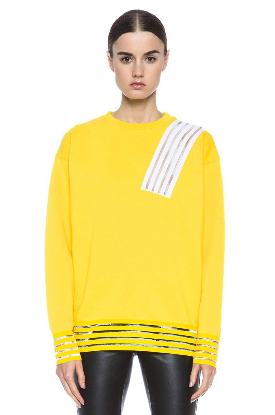 Image 1 of Christopher Kane Elastic Trim Cotton Sweatshirt in Yellow