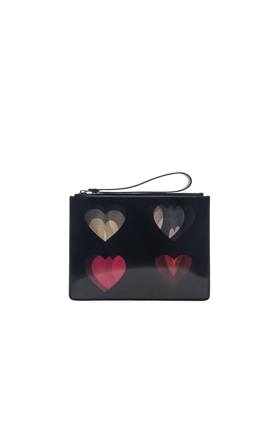 Image 1 of Christopher Kane Lenticular Four Heart Clutch in Black & Pink