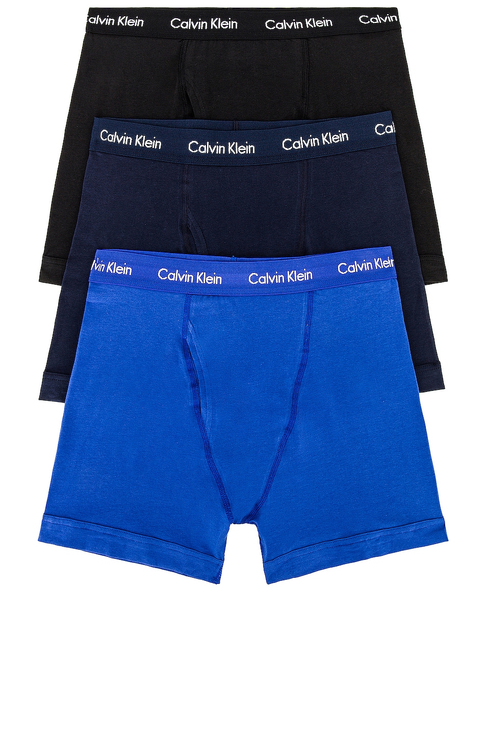 Calvin Klein Underwear Calvin Klein Boxer Brief 3 Piece Set In Black Blue Shadow And Cobalt 6630